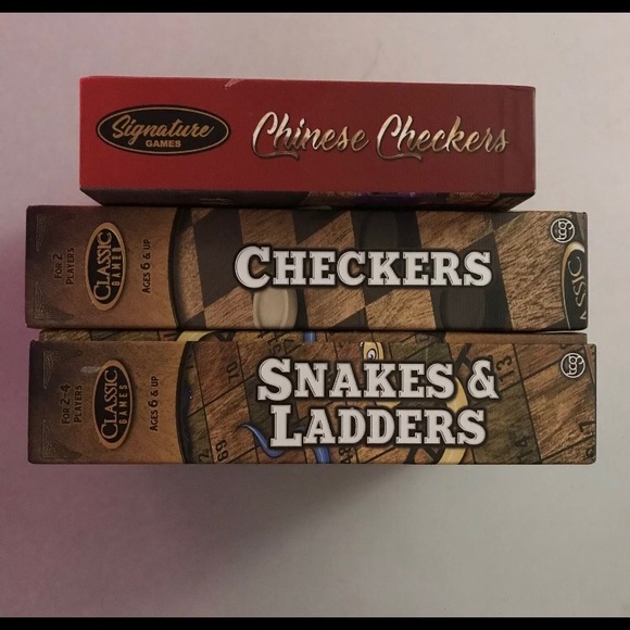 Family Game Lot Chinese Checkers + Snakes & Ladders + Original Checkers Classic - Picture 5 of 7